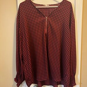 Maurice’s plus red and Black Checkered Women's Top